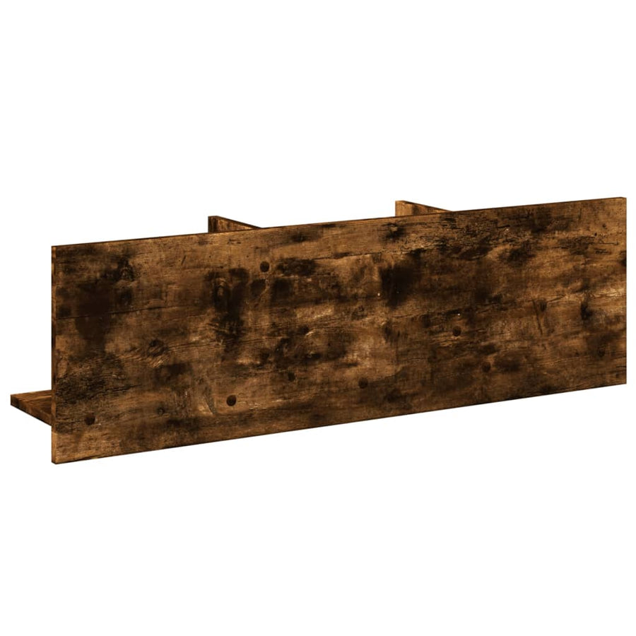 Wandkast 100x16,5x30 cm bewerkt hout gerookt eikenkleurig