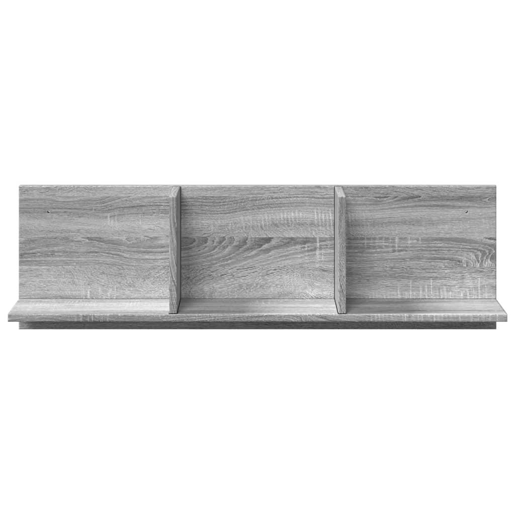 Wandkast 100x16,5x30 cm bewerkt hout grijs sonoma eikenkleurig
