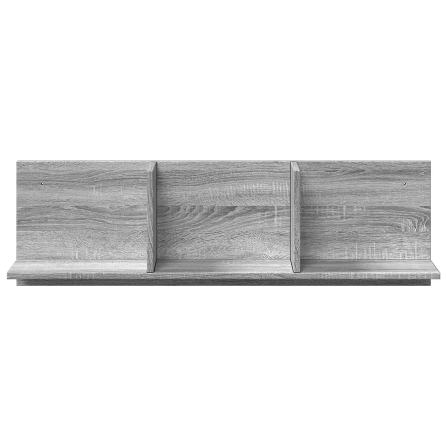 Wandkast 100x16,5x30 cm bewerkt hout grijs sonoma eikenkleurig