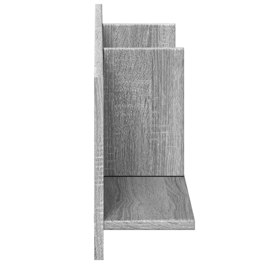 Wandkast 100x16,5x30 cm bewerkt hout grijs sonoma eikenkleurig