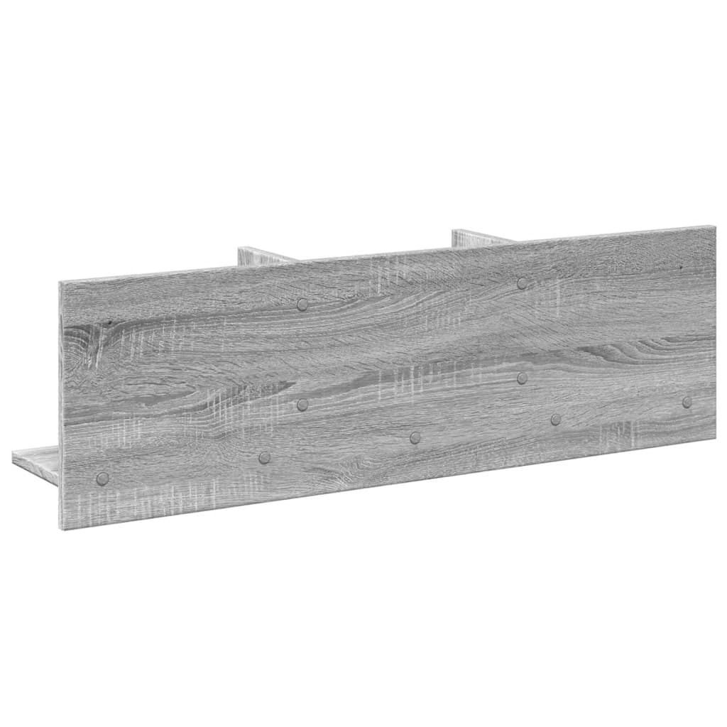 Wandkast 100x16,5x30 cm bewerkt hout grijs sonoma eikenkleurig