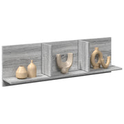Wandkast 100x16,5x30 cm bewerkt hout grijs