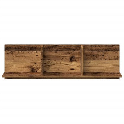 Wandkast 100x16,5x30 cm bewerkt hout oud houtkleurig