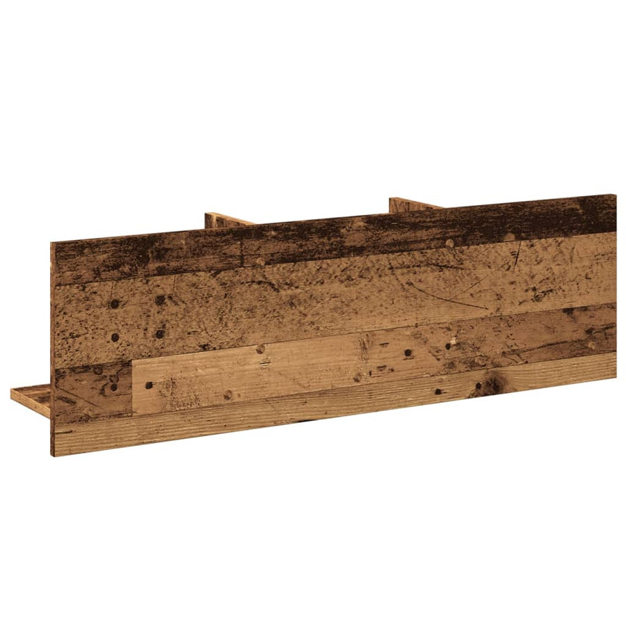 Wandkast 100x16,5x30 cm bewerkt hout oud houtkleurig
