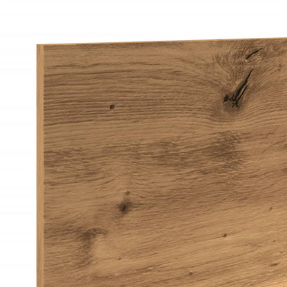 Wandkast 100x16,5x30 cm bewerkt hout artisanaal eikenkleurig