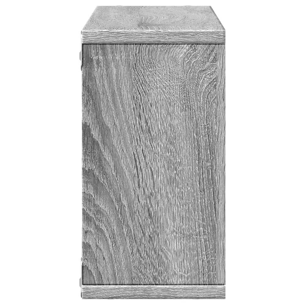 Wandkast Bewerkt Hout Eikenkleurig Grijs Sonoma 100 x 16 x 30 cm