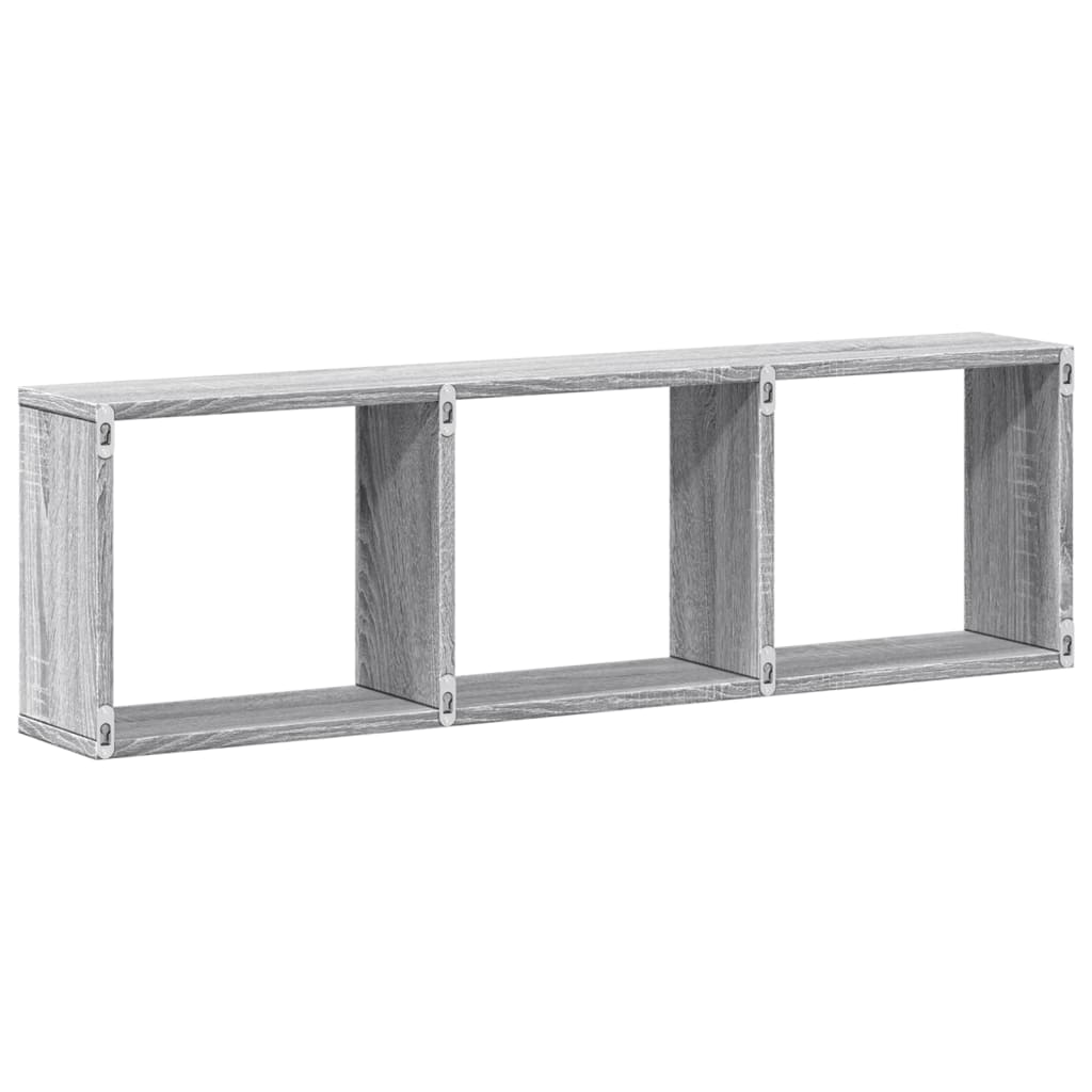Wandkast Bewerkt Hout Eikenkleurig Grijs Sonoma 100 x 16 x 30 cm