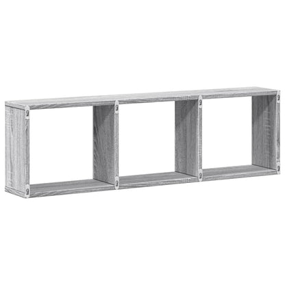 Wandkast Bewerkt Hout Eikenkleurig Grijs Sonoma 100 x 16 x 30 cm