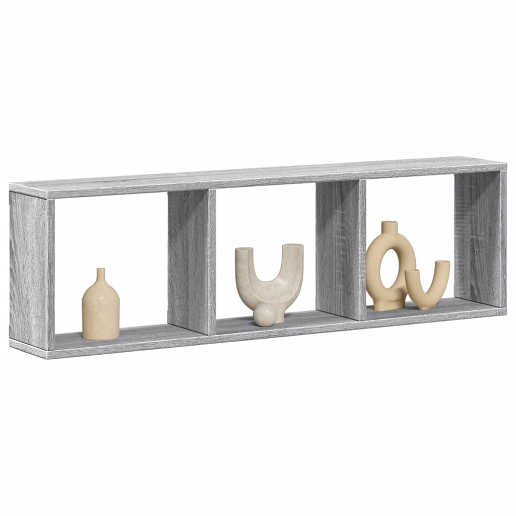 Wandkast Bewerkt Hout Eikenkleurig Grijs Sonoma 100 x 16 x 30 cm