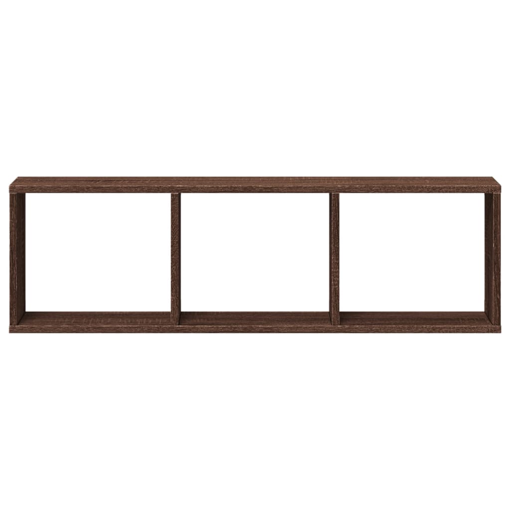 Wandkast 100x16x30 cm bewerkt hout bruin eikenkleur