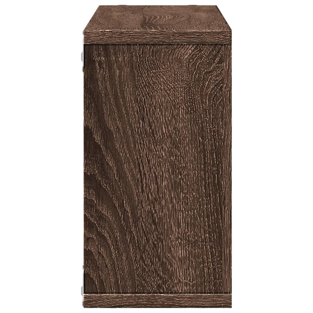 Wandkast 100x16x30 cm bewerkt hout bruin eikenkleur