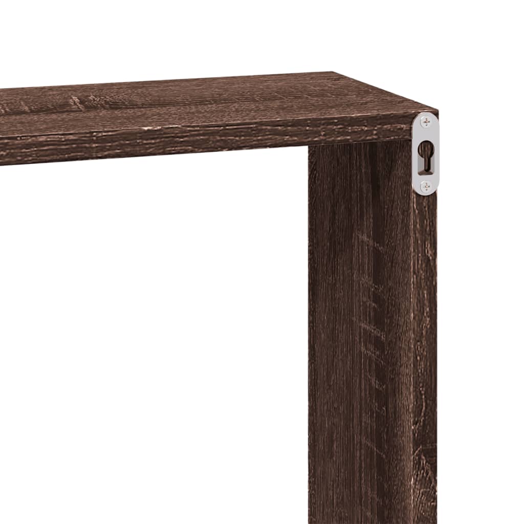 Wandkast 100x16x30 cm bewerkt hout bruin eikenkleur