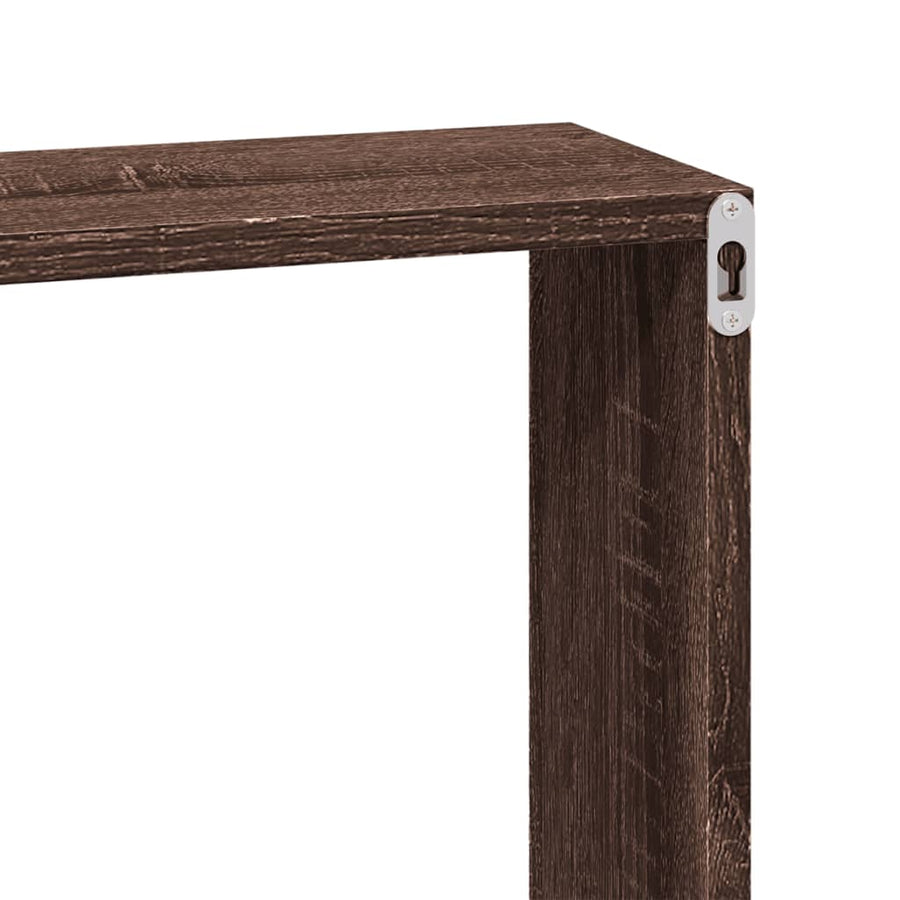 Wandkast 100x16x30 cm bewerkt hout bruin eikenkleur
