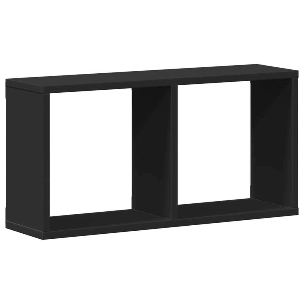 Wandkast 60x16x30 cm bewerkt hout zwart