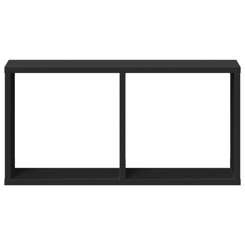 Wandkast 60x16x30 cm bewerkt hout zwart