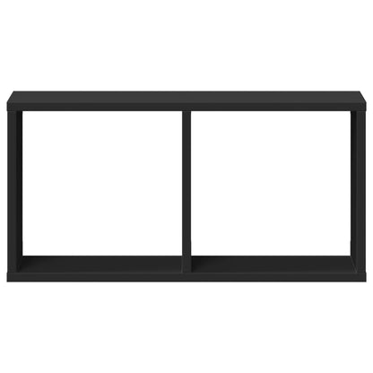 Wandkast 60x16x30 cm bewerkt hout zwart