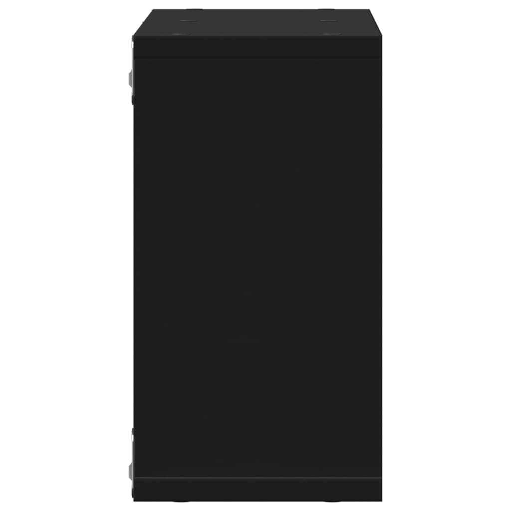 Wandkast 60x16x30 cm bewerkt hout zwart