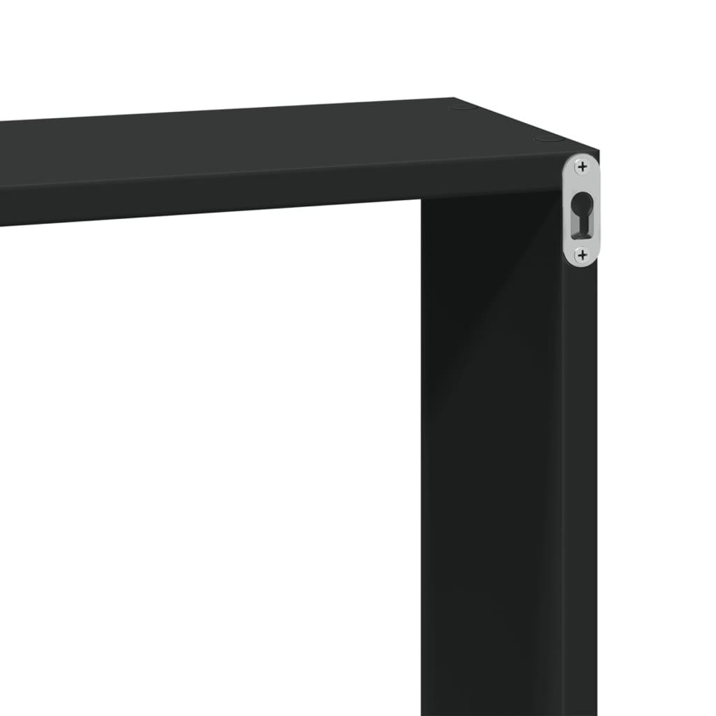Wandkast 60x16x30 cm bewerkt hout zwart
