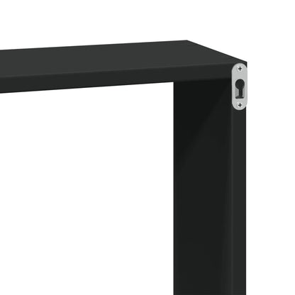 Wandkast 60x16x30 cm bewerkt hout zwart