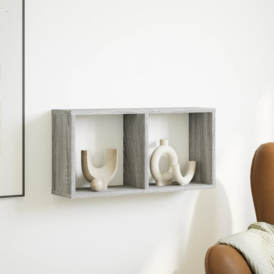 Wandkast 60x16x30 cm bewerkt hout grijs sonoma eiken