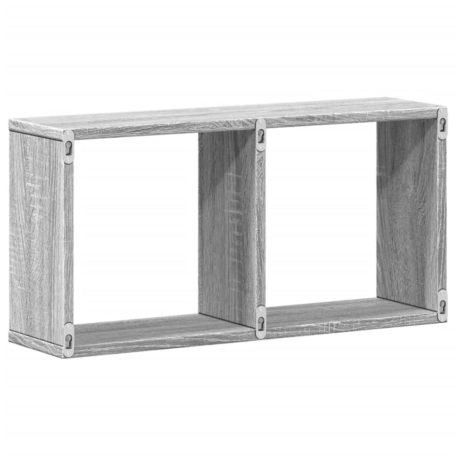 Wandkast 60x16x30 cm bewerkt hout grijs sonoma eiken