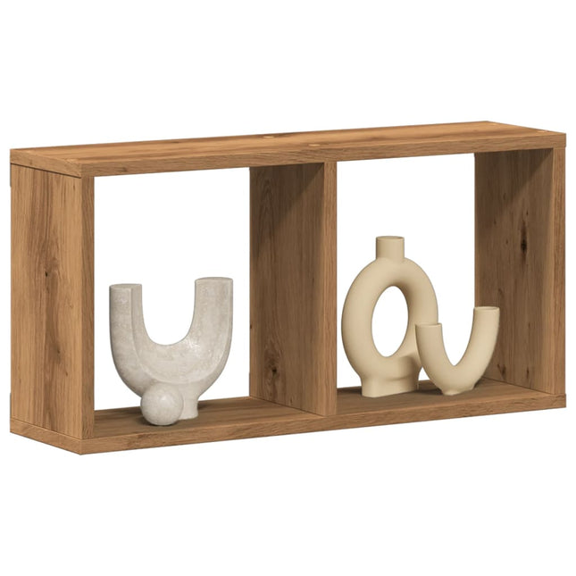 Wandkast 60x16x30 cm bewerkt hout artinsanaal eikenkleurig