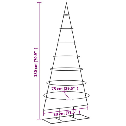 Kerstdecoratie kerstboom 180 cm metaal zwart