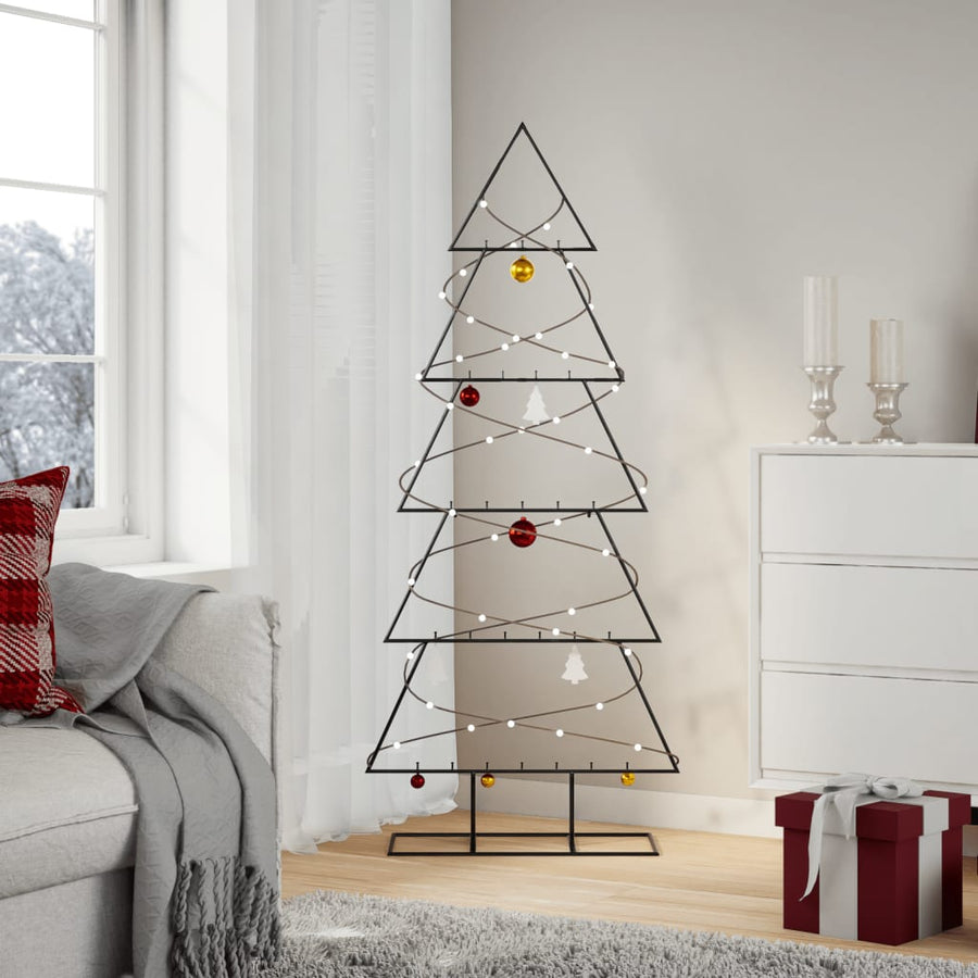 Kerstdecoratie Kerstboom Metaal Zwart 150 cm