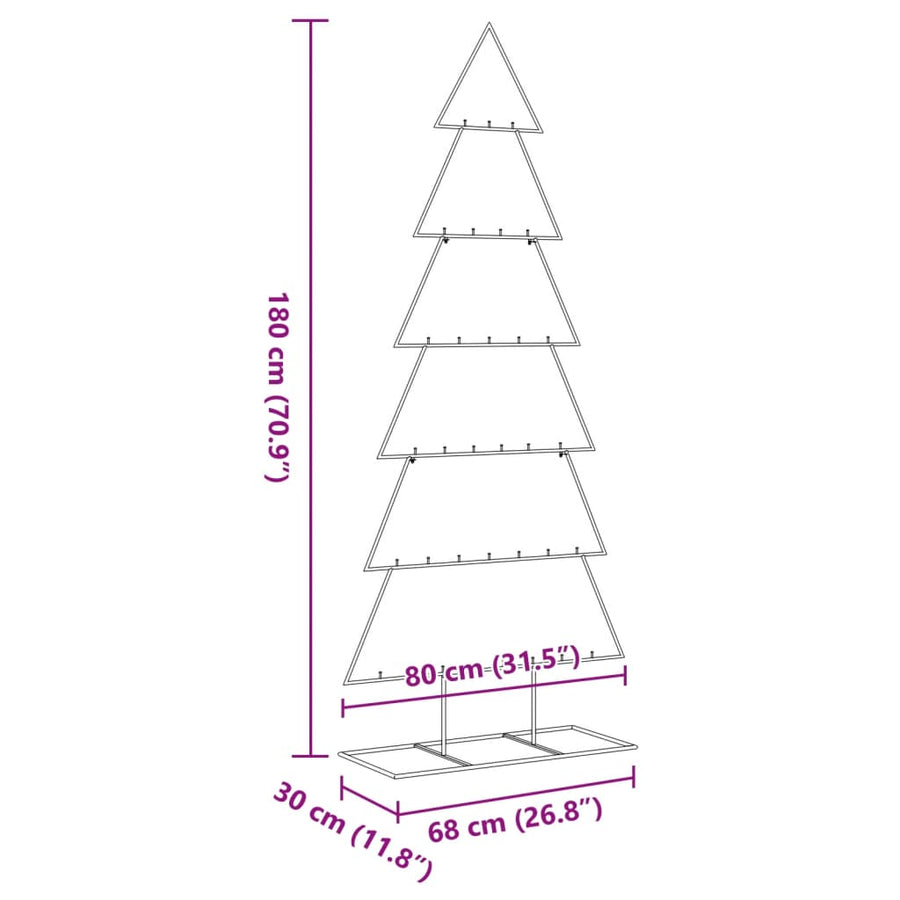 Kerstdecoratie Kerstboom Metaal Zwart 180 cm