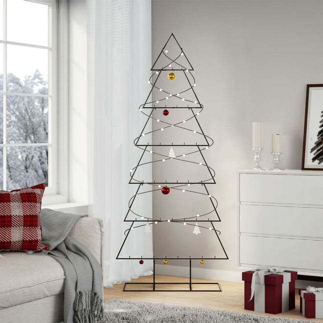 Kerstdecoratie kerstboom 180 cm metaal zwart