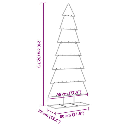 Kerstdecoratie kerstboom 210 cm metaal zwart
