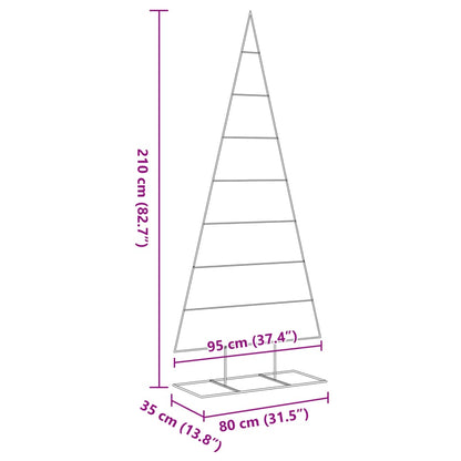 Kerstdecoratie Kerstboom Metaal Zwart 210 cm