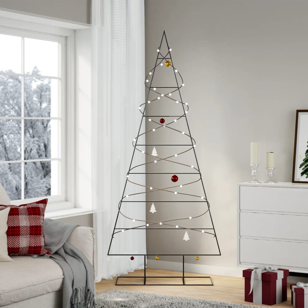 Kerstdecoratie Kerstboom Metaal Zwart 210 cm