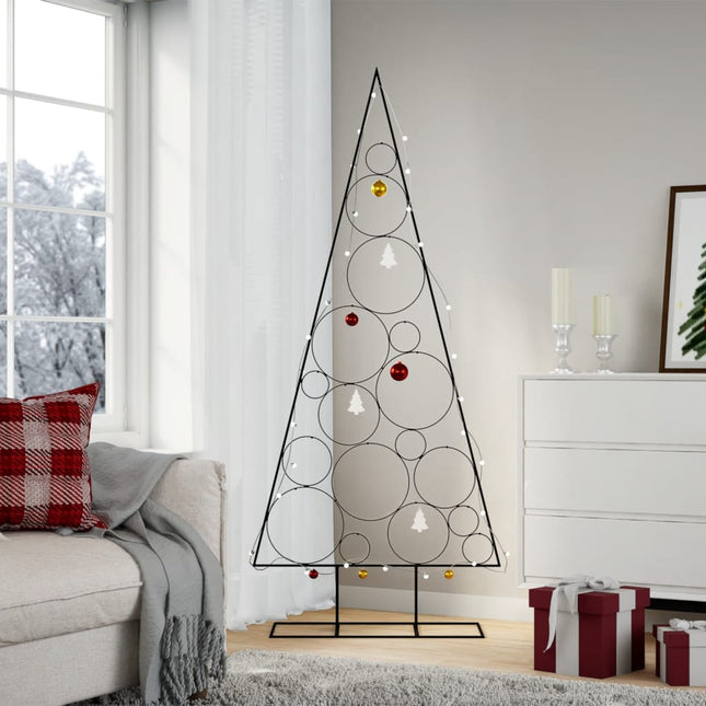 Kerstdecoratie kerstboom 180 cm metaal zwart