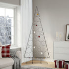 Kerstdecoratie kerstboom 210 cm metaal zwart