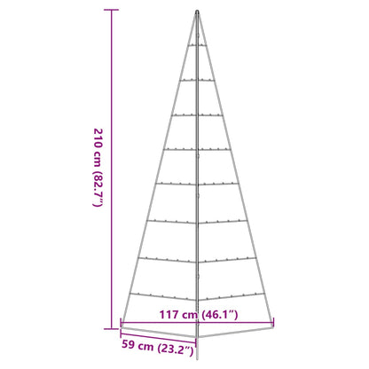 Kerstdecoratie Kerstboom Metaal Zwart 210 cm