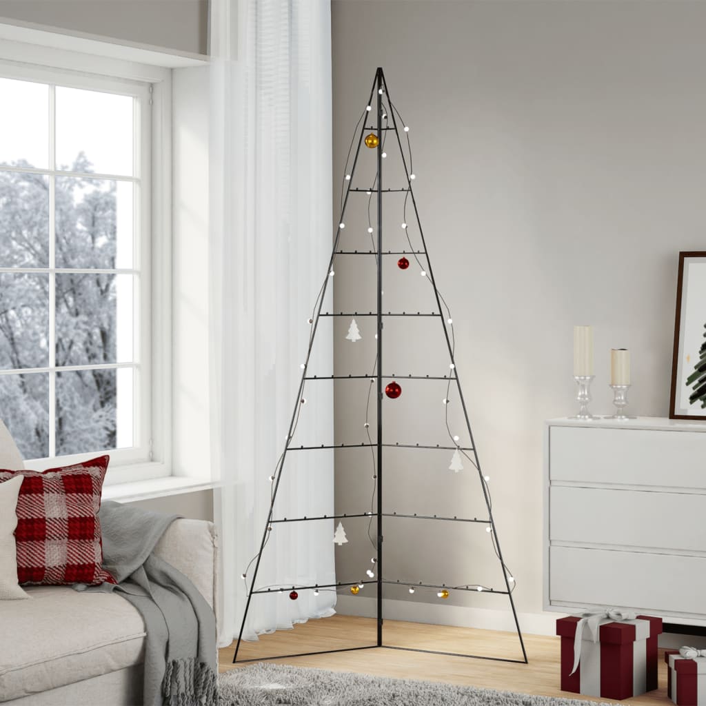 Kerstdecoratie Kerstboom Metaal Zwart 210 cm