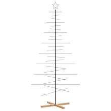 Kerstdecoratie Kerstboom Met Houten Basis Metaal Zwart 210 cm
