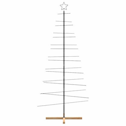 Kerstdecoratie Kerstboom Met Houten Basis Metaal Zwart 210 cm