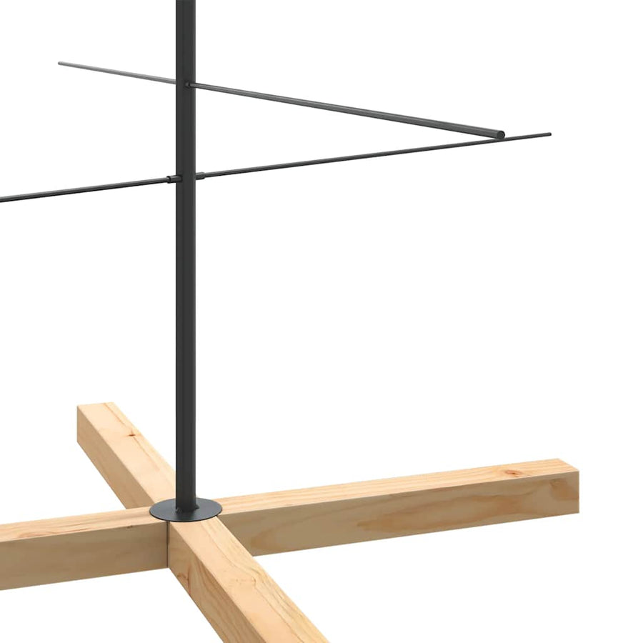 Kerstdecoratie Kerstboom Met Houten Basis Metaal Zwart 210 cm