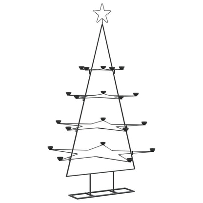 Kerstdecoratie kerstboom 140 cm metaal zwart