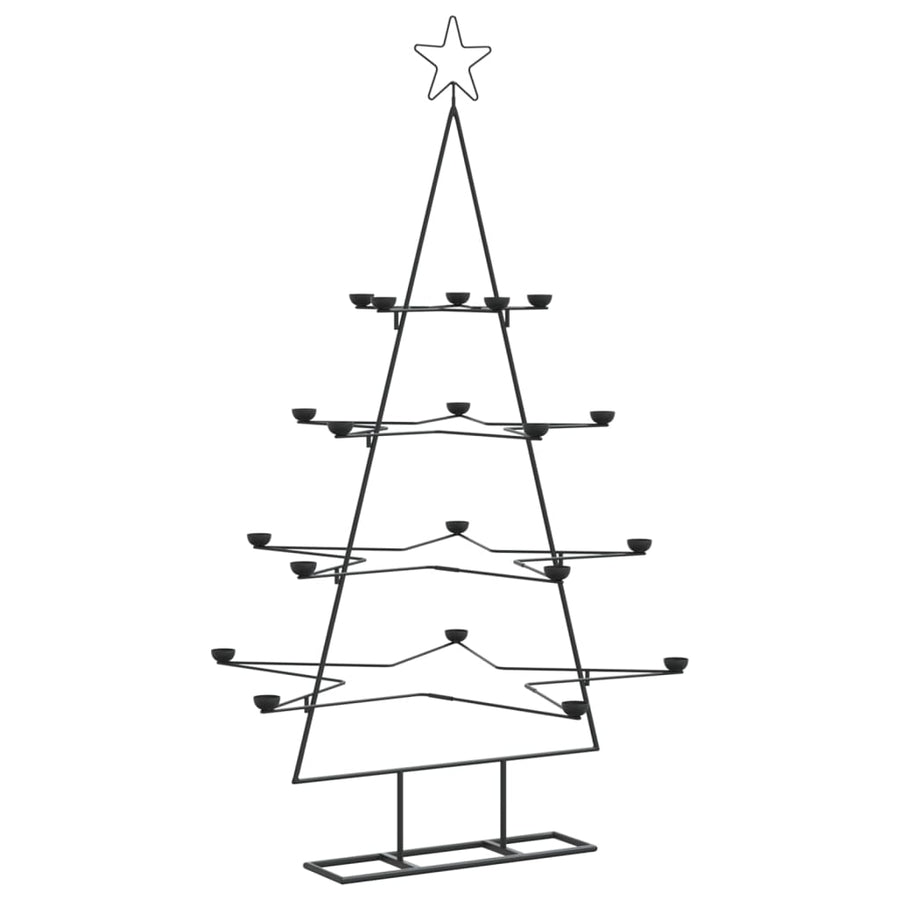 Kerstdecoratie kerstboom 140 cm metaal zwart
