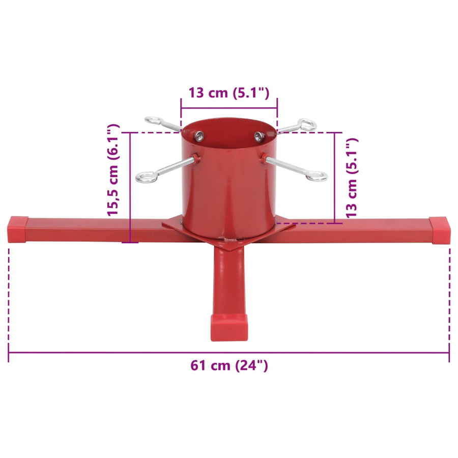 Kerstboomstandaard 61X61X15,5 Cm Rood