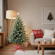 Kerstboomstandaard 61x61x15,5 cm rood metaal kunststof