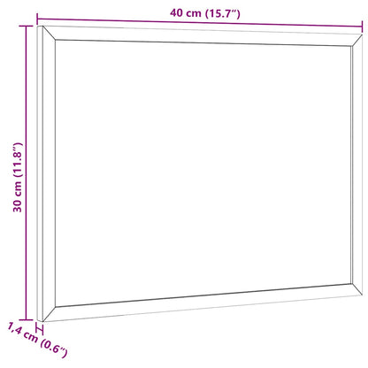 Magnetisch whiteboard met massief grenenhouten frame 40x30 cm