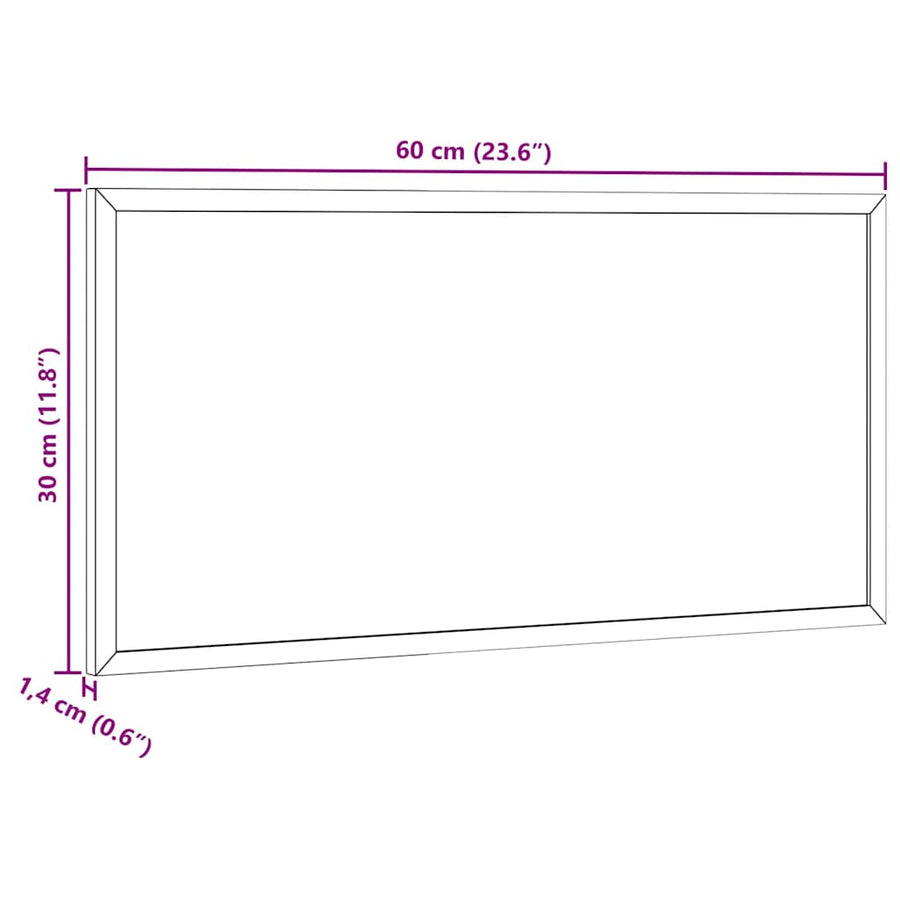 Magnetisch whiteboard met massief grenenhouten frame 60x30 cm