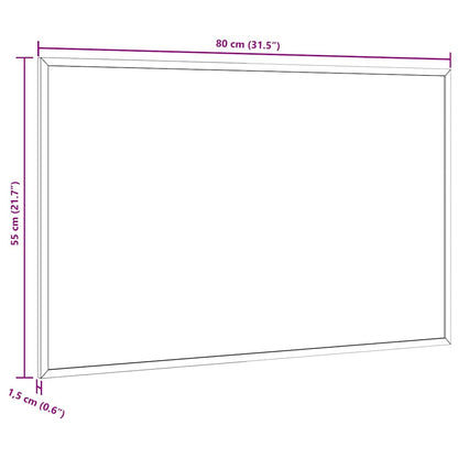 Magnetisch whiteboard met massief grenenhouten frame 80x55 cm