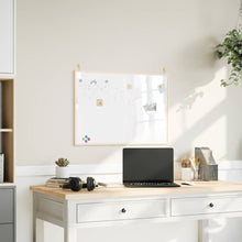 Magnetisch whiteboard met massief grenenhouten frame 80x55 cm