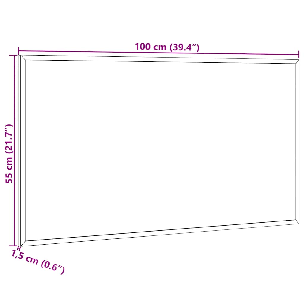 Magnetisch whiteboard met massief grenenhouten frame 100x55 cm