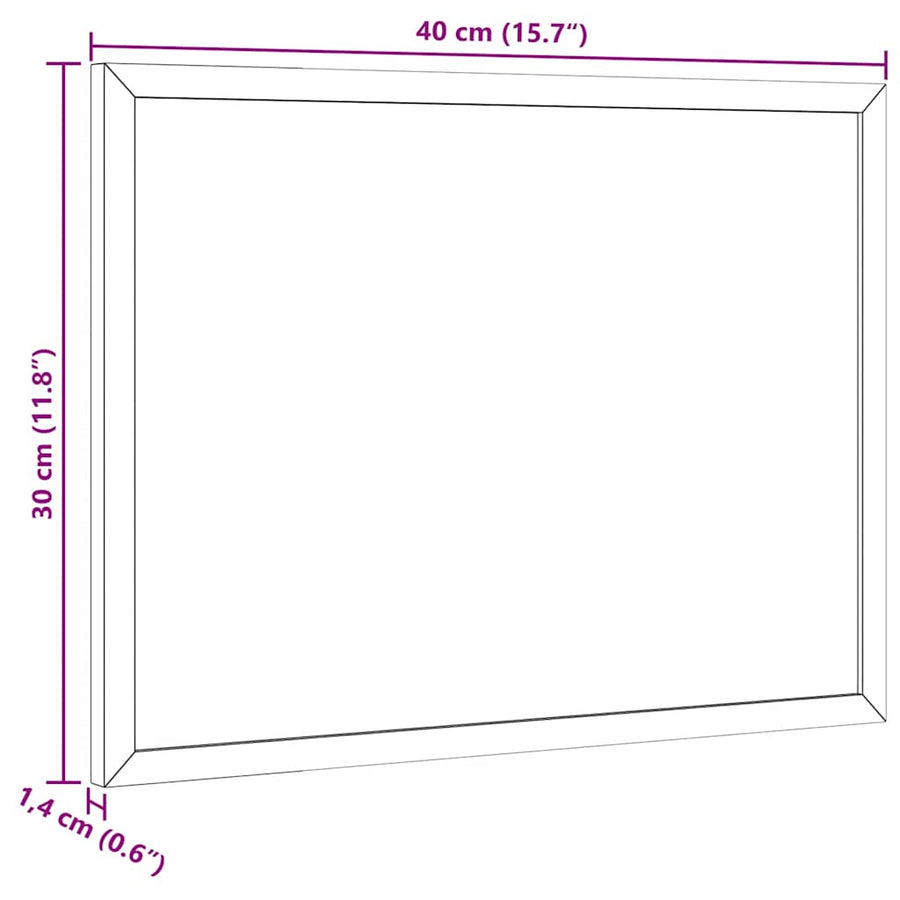 Krijtbord met massief grenenhouten frame 40x30 cm zwart